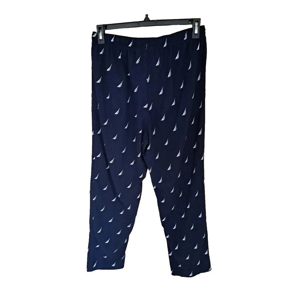 Nautica Men's Blue White Lounge  Pajama Pants 100% Polyester Sleepwear Size‎ M